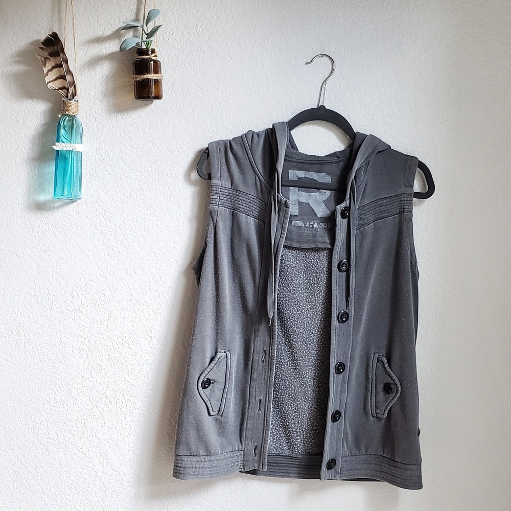 Roxy | Grey Vest w/ Hood
